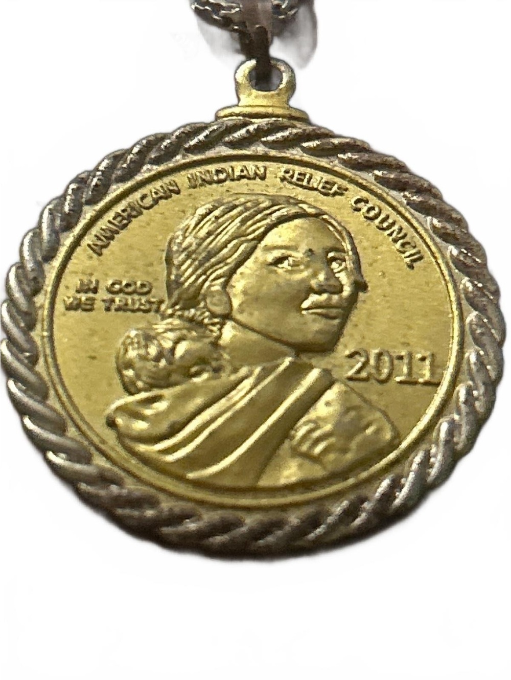 2011 American Indian Relief Council Gold-Tone Pendant Necklace